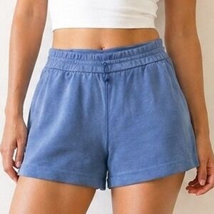 Lululemon Softstreme High Rise Shorts Blue Athletic Loungewear Pockets Size 6